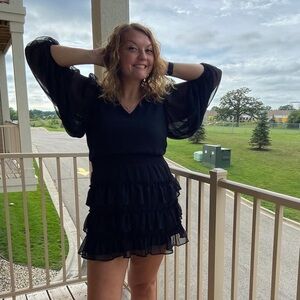 Elegant Black Ruffle Dress